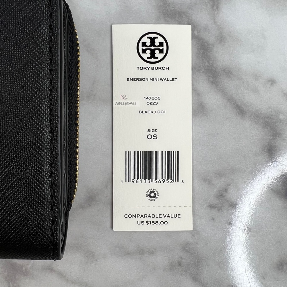 Tory Burch Medium Emerson Wallet In Black - Picture 6 of 6